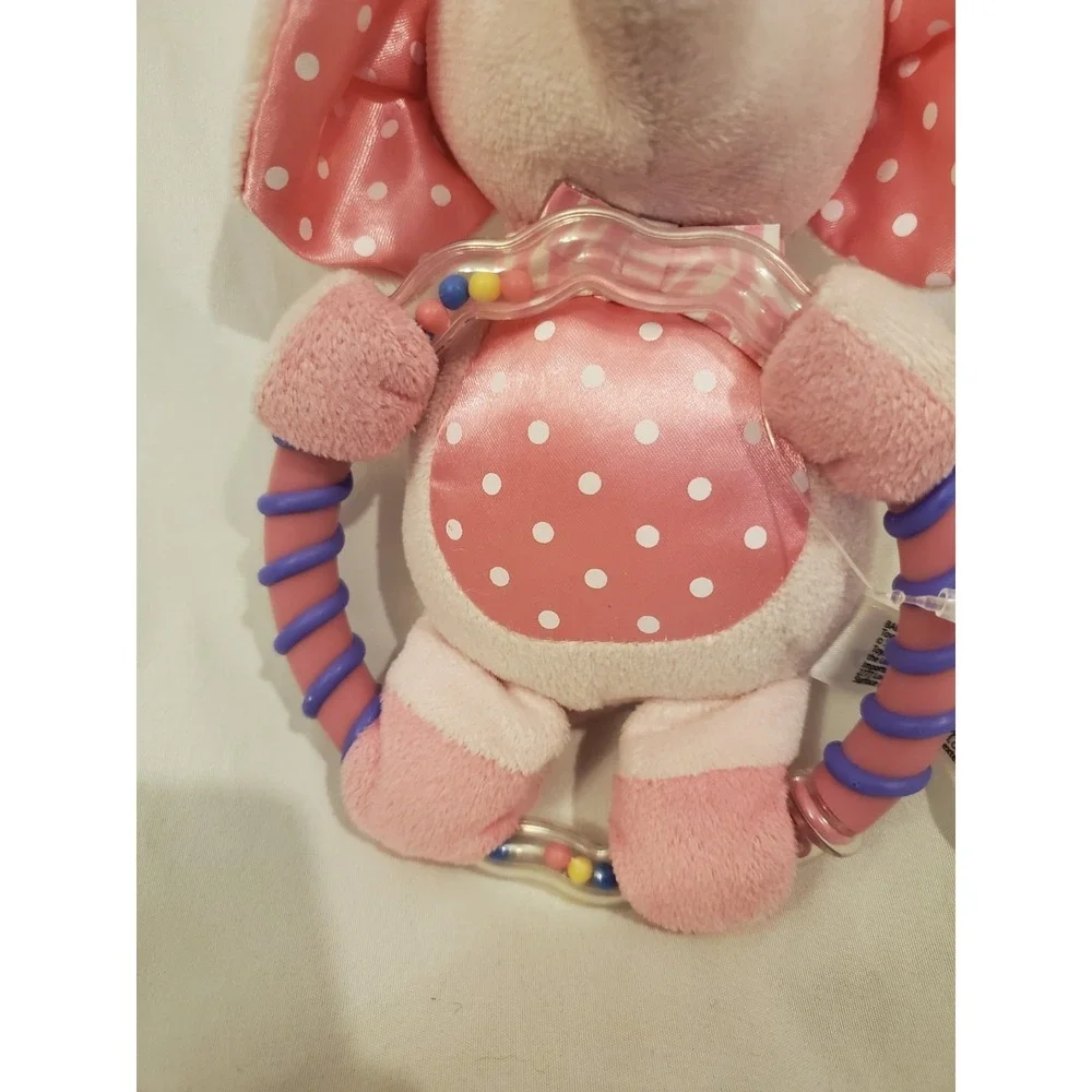 Vintage Babies R Us Pink Elephant Baby Rattle Hanging Toy